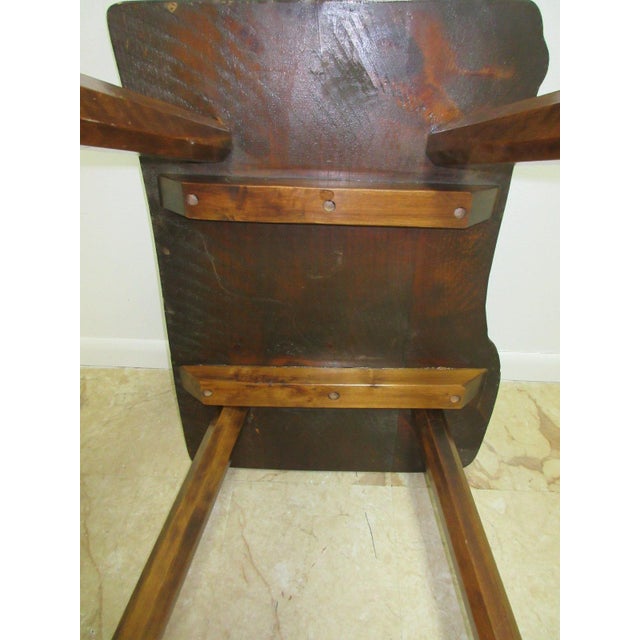 Mid Century Adirondack Free Form Slab Wood End Table
