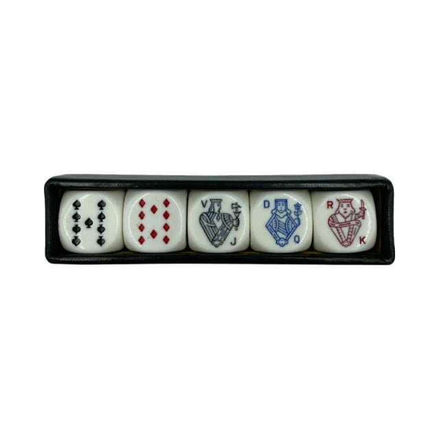 Vintage Asprey London Set 5 Dice Black Leather Case For Sale - Image 9 of 11