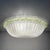 Bright "budino" murano glass flush mount in white and green graniglia traditional venetian working of murano glass. white...