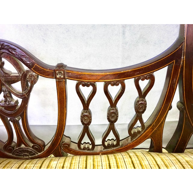 Early 20th Century Antique Hepplewhite Settee Loveseat Timeless Elegance For Sale - Image 5 of 9