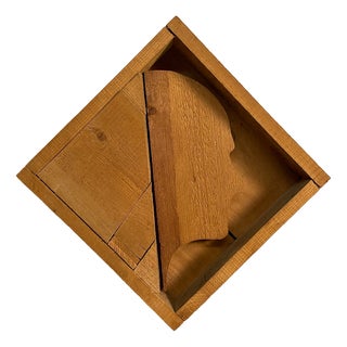 Mario Ceroli, Sculpture Profilo Di Moravia, 1970s, Wood For Sale