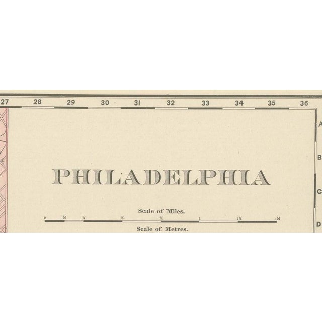 Antique Map of Philadelphia with Delaware River Piers from Rand McNally, 1899 For Sale - Image 3 of 12