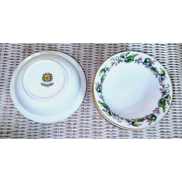 Ceramic Japanese Asian Floral Blossoms China Bowls - Set of 6 For Sale - Image 7 of 9