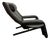 Mid-Century Italian Kilkis Lounge Chair with Ottoman and Integrated Small Side Table in Black Leather by Ammaniti & Vitello for Brunati, Italy, 1960s For Sale