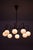 Gold Scandinavian Modern Chandelier in Brass and Opaline Glass, 1950s For Sale - Image 8 of 11