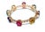 Bochic "Capri" Natural Ruby, Green Amethyst, Lemon Quartz Amethyst & Blue Topaz Bracelet Set 18K Gold & Silver open and...