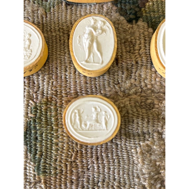 Antique Italian Grand Tour Plaster Intaglios - Set of 8 (Group #11) For Sale - Image 11 of 14
