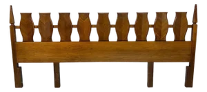 Mid-Century Modern Young Manufacturing Walnut King Headboard