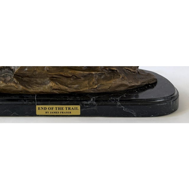 End of the Trail, Bronze Sculpture After Fraser - 22"h For Sale - Image 12 of 13