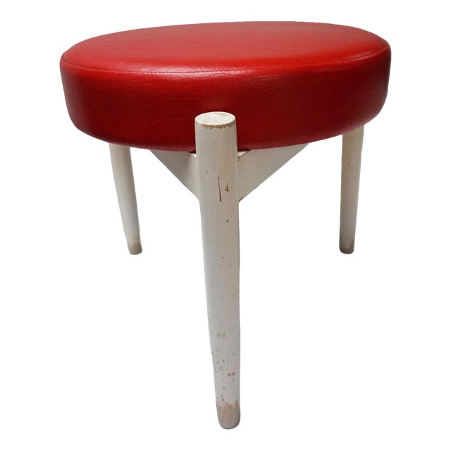 Vintage Scandinavian Round Stool by Hugo Frandsen, 1960s For Sale