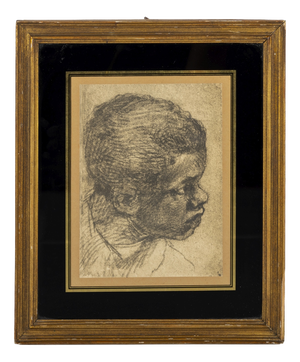 Man's Head, 1890s, Charcoal on Paper
