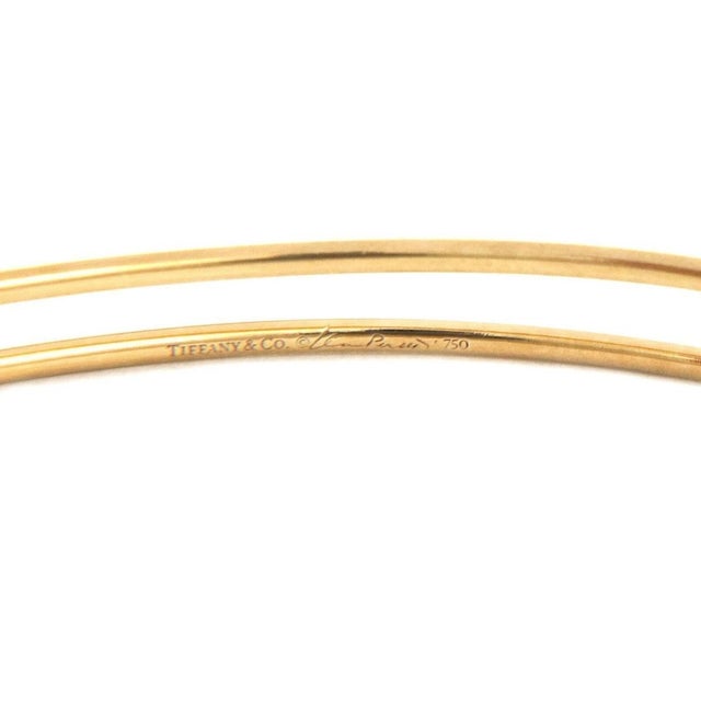 Mid 20th Century Mid 20th Century Tiffany & Co. Peretti Diamond Hoop 18k Yellow Gold Bangle Bracelet For Sale - Image 5 of 5