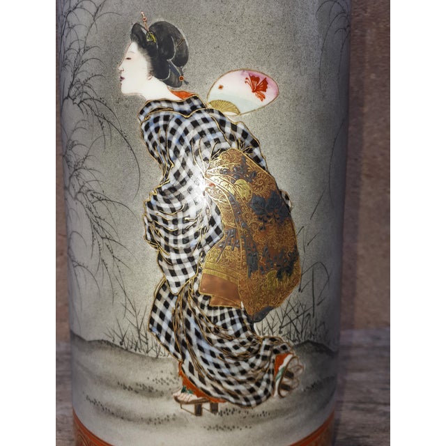 Ceramic Meiji Kutani Porcelain Vase, Japan, 1890s For Sale - Image 7 of 14