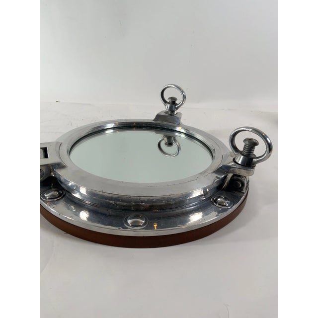 Metal Aluminum Ship's Porthole Mirror For Sale - Image 7 of 10
