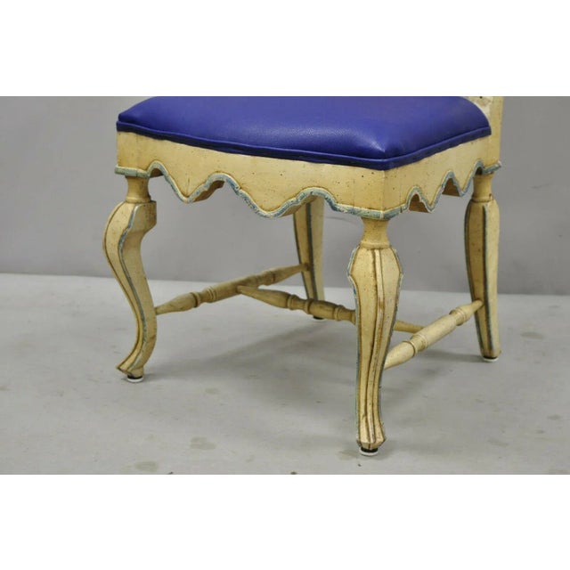 Vintage French Hollywood Regency Style Cane Pretzel Back Dining Chairs- Set of 6 For Sale In Philadelphia - Image 6 of 13