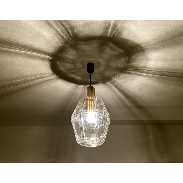 Vintage Lantern Pendant Light in Glass from Limburg For Sale - Image 6 of 18