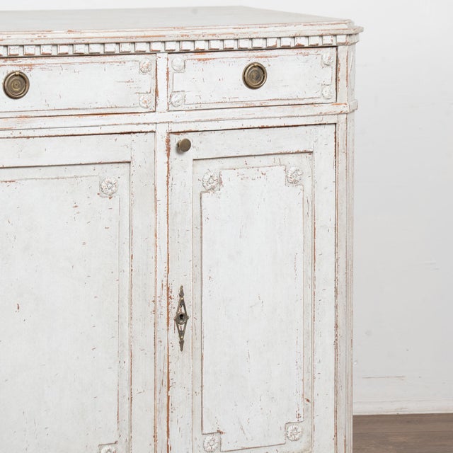 19th Century Swedish Gray Painted Gustavian Pine Sideboard Buffet For Sale - Image 10 of 13