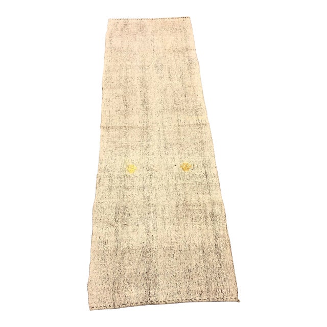 1960s Vintage Handmade Decorative Vintage Kilim Rug- 2′7″ × 8′6″ For Sale