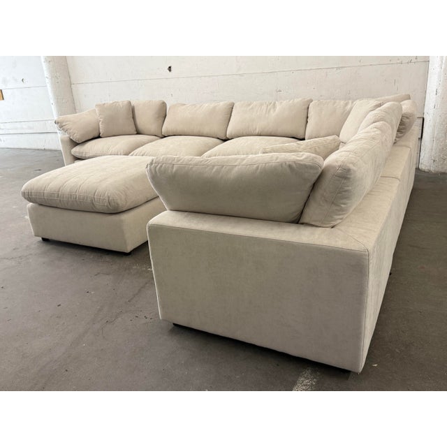 Contemporary Living Spaces Seven Piece Modular Sectional + Ottoman For Sale - Image 3 of 12