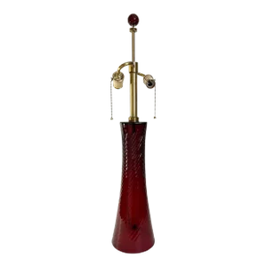 2000s Red Seguso Murano Glass Lamp Designed by John Hutton for Donghia