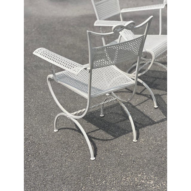 1960s Wrought Iron Garden Table and Chairs from Maison Jansen, 1960s, Set of 5 For Sale - Image 5 of 7