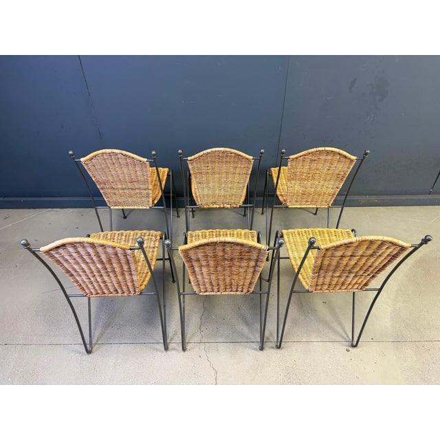 Wood Wicker Chairs from Frederick Weinberg, 1960s, Set of 6 For Sale - Image 7 of 10