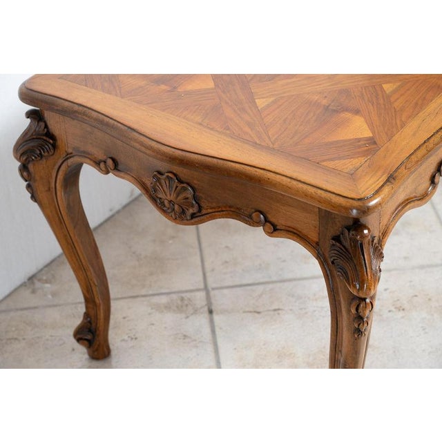 Antique Provençal Living Room Coffee Table in Solid Walnut, France, 20th Century For Sale - Image 5 of 6