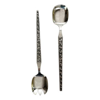 20th Century Art Deco Metal Salad Servers, France, Set of 2 For Sale