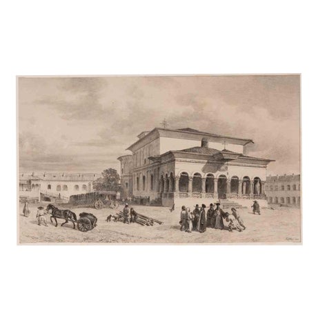 Auguste Raffet, Le Château de Georges, Valachie, Lithograph, 1839 For Sale