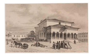 Auguste Raffet, Le Château de Georges, Valachie, Lithograph, 1839