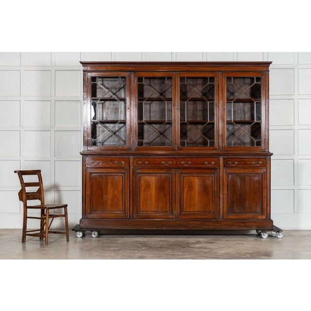 Large English Inlaid Mahogany Library Bookcase from Maple & Co., 19th Century For Sale - Image 4 of 17