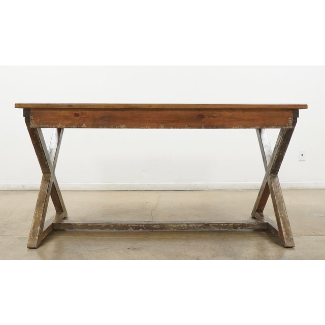 Rustic Hooker Furniture Melange Bennett X-Base Writing Desk For Sale - Image 3 of 17