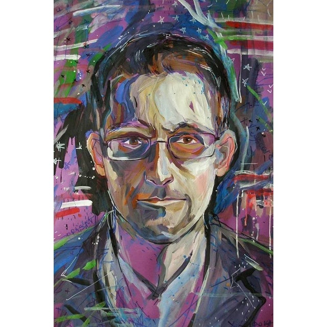 Large Scale European "Snowden" Pop-Art Portrait by Anastasia Yesipova C.2016 For Sale In San Francisco - Image 6 of 6