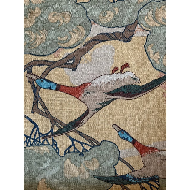 2020s Flying Ducks Sand by Mulberry Designer Fabric 2 3/8 Yards For Sale - Image 5 of 5