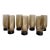Set of 7 Mid-Century Modern Smoky Brown Sculptural Highball Glasses For Sale