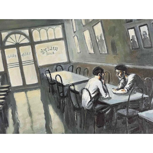 Gray Social Realism, Acrylic on Canvas by David Fleming For Sale - Image 8 of 10