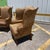 Victorian Style Damask Upholstery Wingback Chairs by Southwood, a Pair For Sale In West Palm - Image 6 of 17