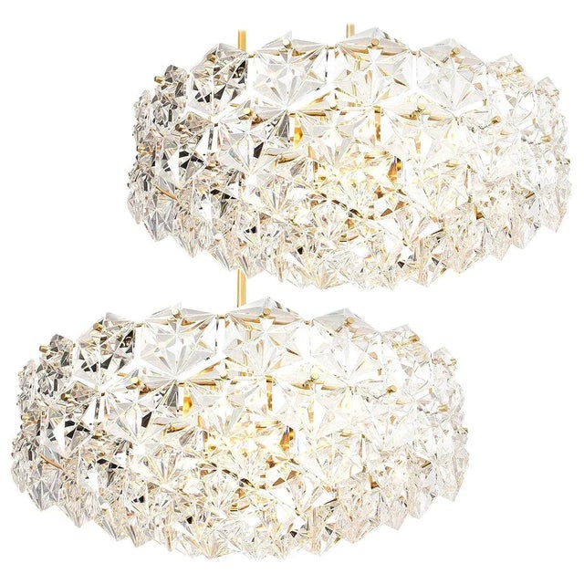 Large Faceted Crystal Five-Tier Chandelier from Kinkeldey, 1970s, Set of 2 For Sale - Image 12 of 12