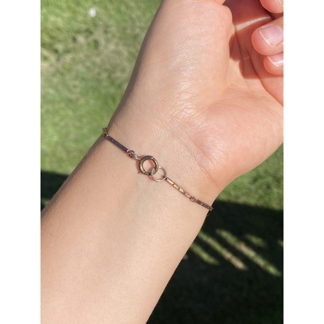 Early 21st Century The 84th Street: Antique Art Deco Era Purple Toned Yellow Gold Bracelet For Sale - Image 5 of 5