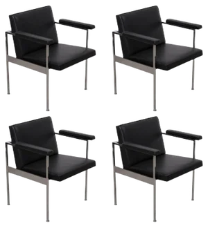 Paddle Armchairs by George Nelson for Herman Miller, 1950s, Set of 4