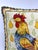 Vintage Yellow and Blue Rooster Country Needlepoint Pillow For Sale - Image 4 of 6