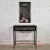 Handsome antique Asian black lacquered console table and matching mirror with exceptional deep hand carved lacquer details...