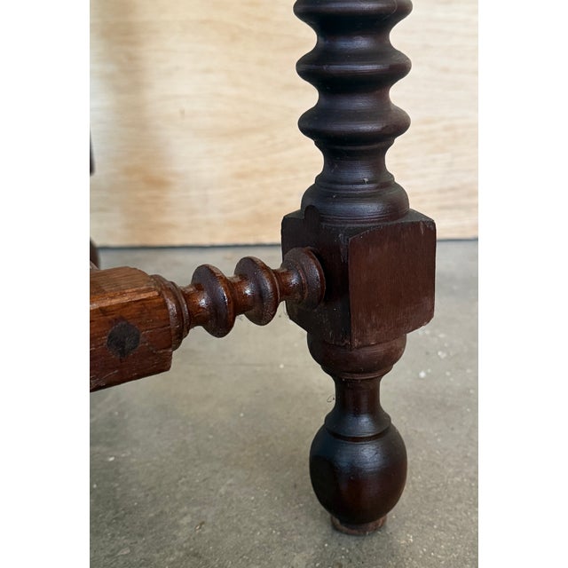 19th Century Pair of Light Walnut Carved Spanish Nightstands With Lentil Legs and Drawer For Sale - Image 13 of 13