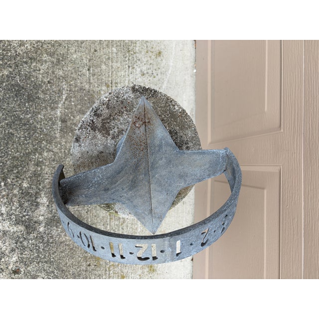 Vintage English Country Classical Iron Garden Sundial on Corinthian Column Pedestal For Sale In South Bend - Image 6 of 10