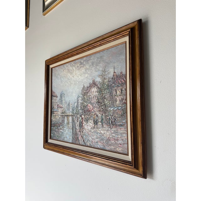 Street Art Vintage Marie Charlot Parisian Street Scene Oil on Canvas Painting – Framed For Sale - Image 3 of 11