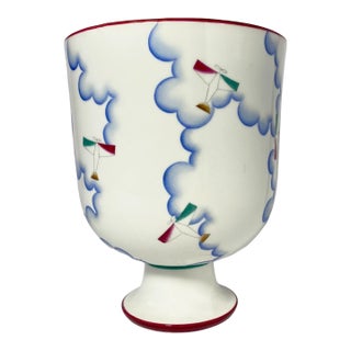 Gio Ponti for Richard-Ginori, Alata Footed Vase, Pittoria Di Doccia, 1927 For Sale