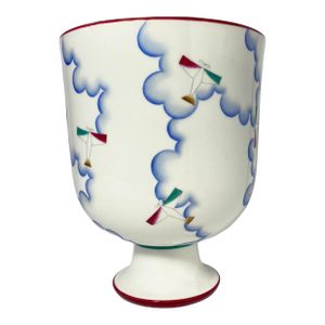 Gio Ponti for Richard-Ginori, Alata Footed Vase, Pittoria Di Doccia, 1927
