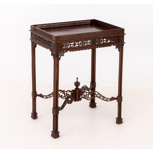 Chinese Chippendale Style Mahogany Silver Table For Sale - Image 9 of 9