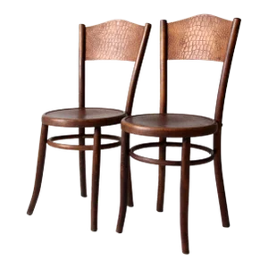 Antique Fischel Bentwood Chairs Pair
