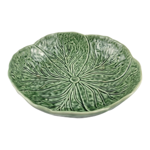 Vintage Bordallo Pinheiro San Raphael Green Majolica Large Salad Serving Bowl Cabbage